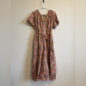 A Pea in the Pod Maternity Floral Tiered Smocked Boho Cottage Cotton Maxi Dress